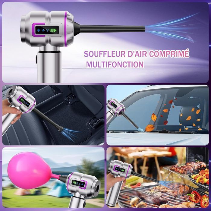 Aspirateur à Main Sans Fil,27000Pa Aspirateur Voiture 3 Vitesses avec Moteur Sans Brosse,Mini Aspirateur Pour Voiture Animaux Maison