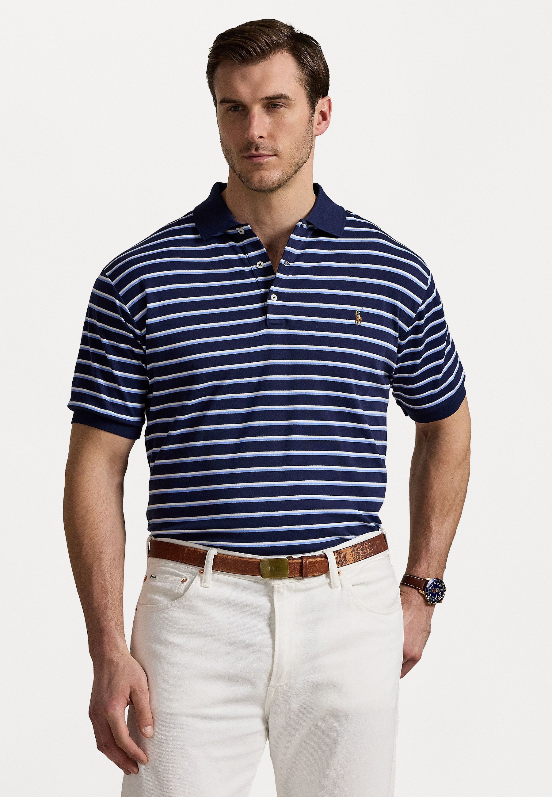 Polo Ralph Lauren Big & Tall POLO A RIGHE IN MORBIDO COTONE - Polo - blu navy raffinato