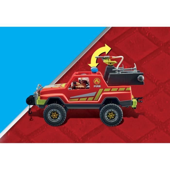 PLAYMOBIL - 71194 - Stadsactie - Pick-up truck en brandweerwagen - Brandweerwagen met lier en brandslang