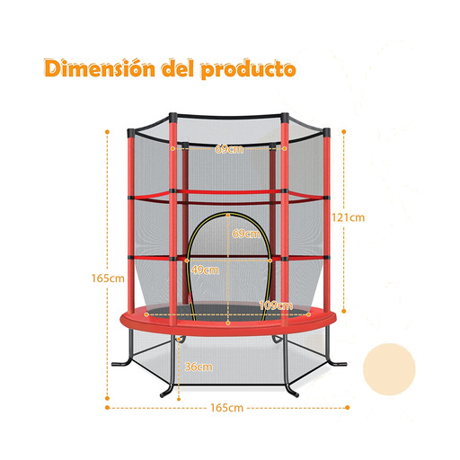 Trampoline Costway 165 cm avec filet de sécurité
