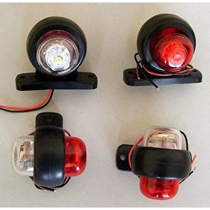 luces de posición traseras LED blancas y rojas de 12 V para camión, remolque, autobús, SUV, caravana, furgoneta.