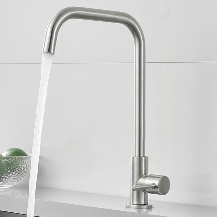 Round Brushed 360 Degree Rotating Kitchen Sink Mixer Tap Gooseneck