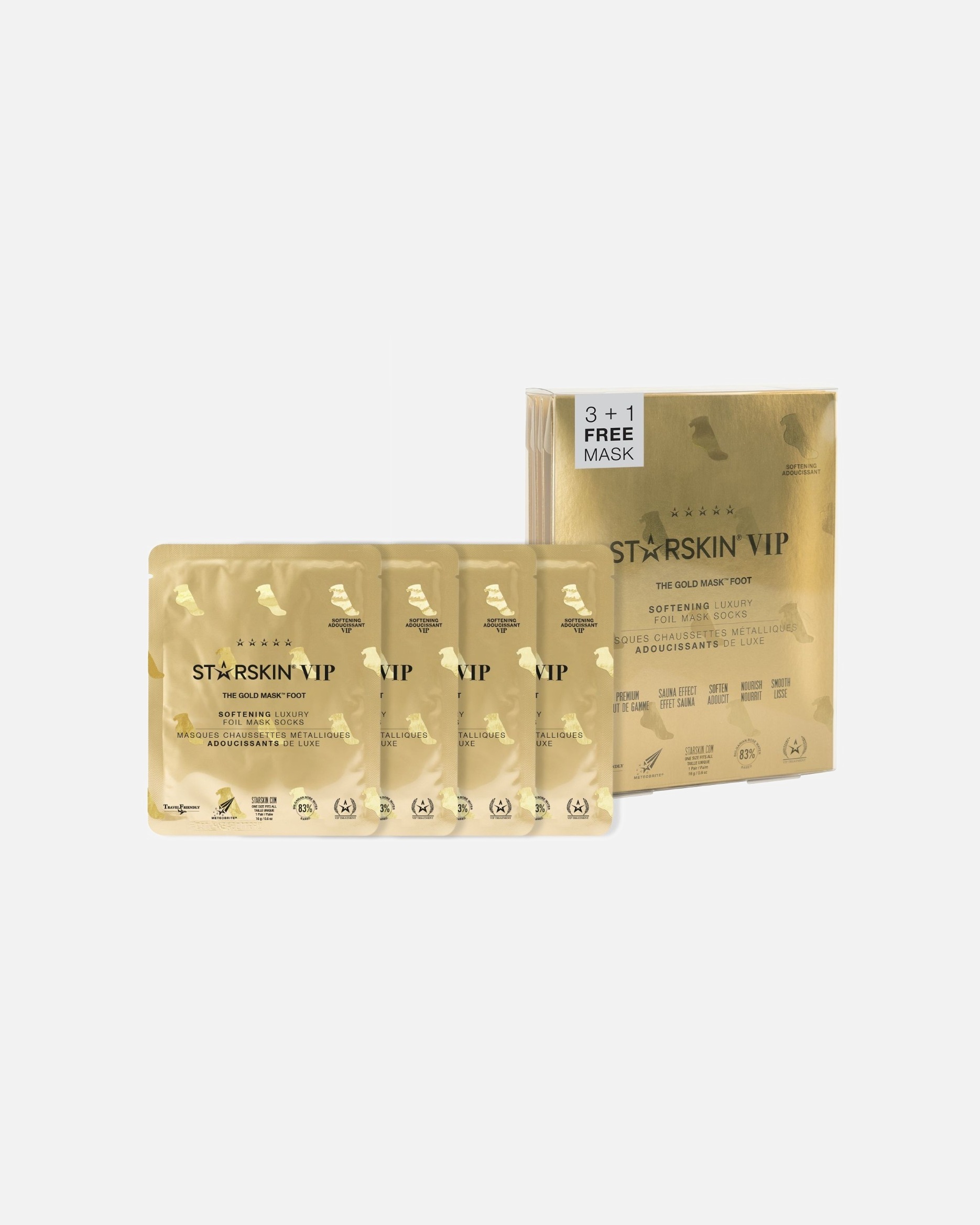 STARSKIN® VIP set za njegu stopala Zlatna maska za stopala 3+1 pakiranje -