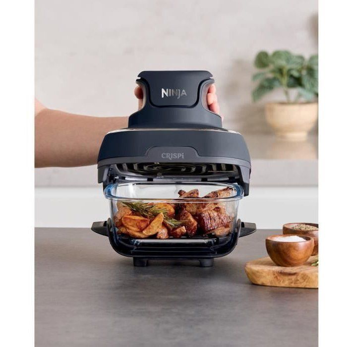 Freidora de aire portátil NINJA CRISPI - 1,4 L y 3,8 L - 4 programas - 1700 W - Azul + Licuadora portátil Blast de regalo (morada)