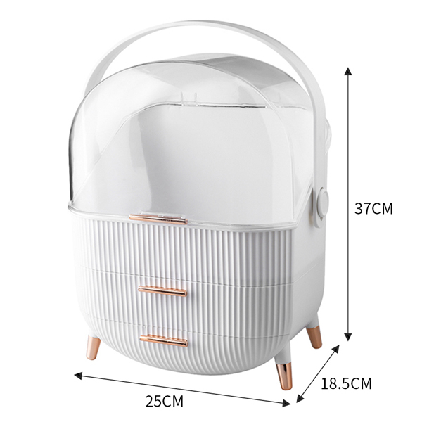 Livingandhome Elegante contenitore organizer per trucchi - Bianco