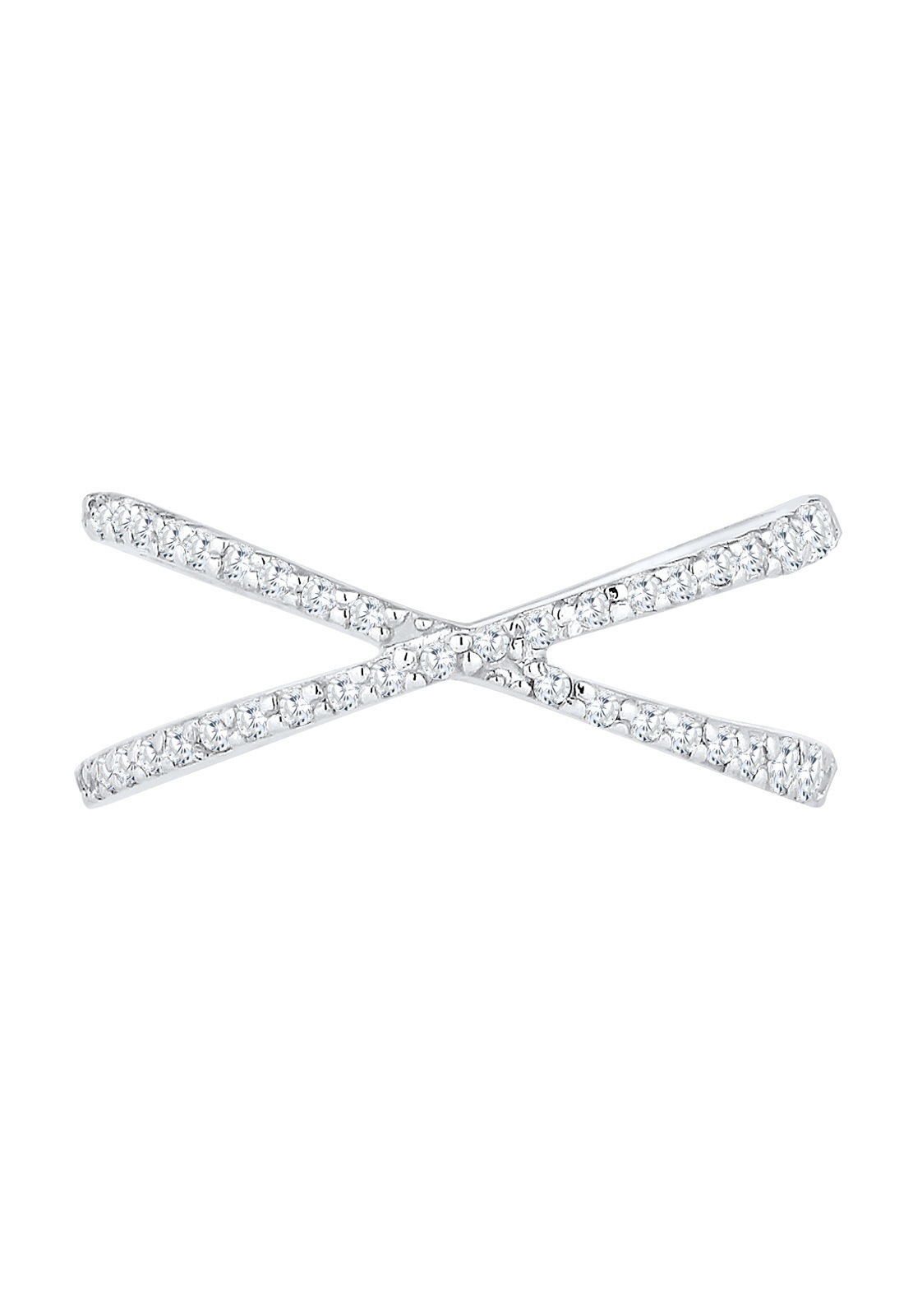 Elli Femmes Enroulement X avec Cristaux de Zirconium en Argent Sterling 925