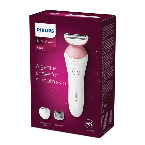 Rasoio Philips Satinshave Advanced per donna, 6 accessori