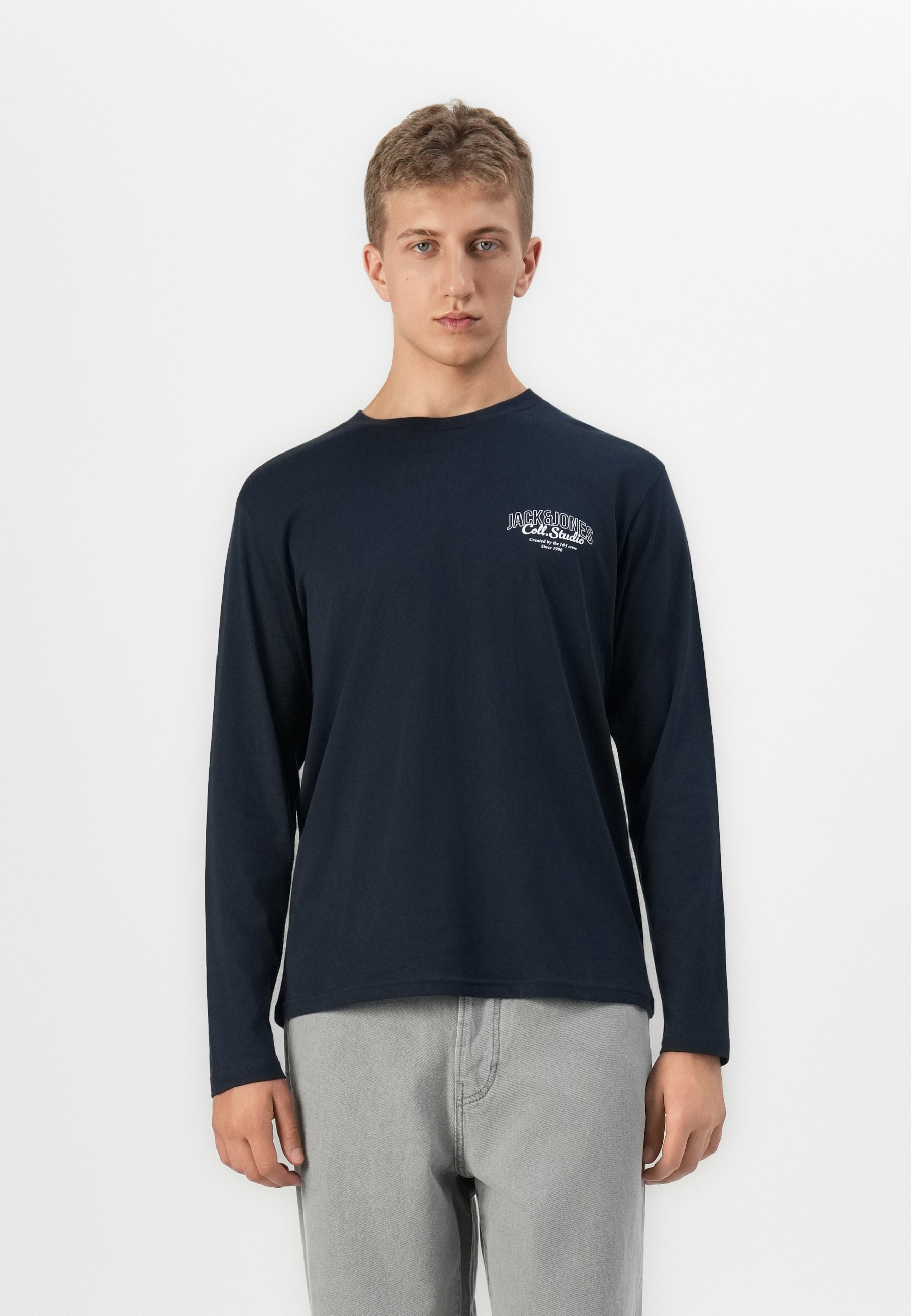 Jack & Jones JJMAKOTO T-shirt met ronde hals - Top met lange mouwen - Sky Captain
