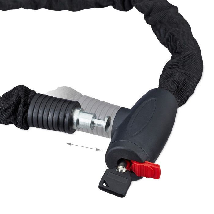 Candado Relaxdays para bicicleta, candado, cadena antirrobo, motocicleta, 100 cm de largo, motocicleta, 2 llaves, negro