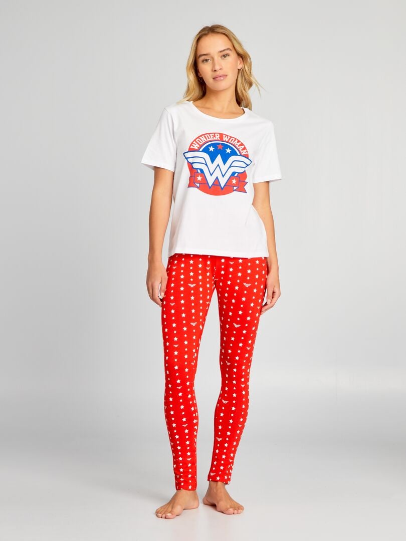 'Wonder Woman' pyjama met print - 2-delig - ROOD