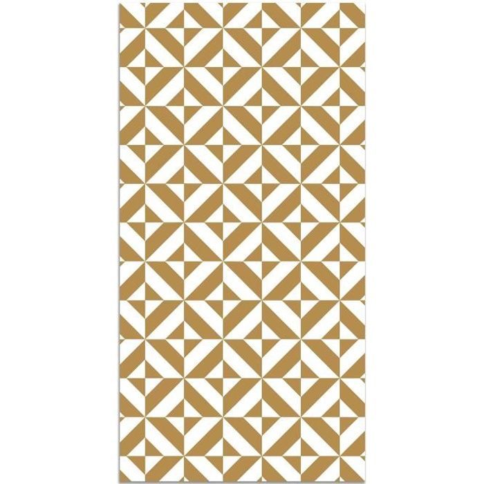Tapis Vinyle Panorama Géométrie Moutarde 40x80 cm - Tapis pour Cuisine, Bureau et Salon en PVC