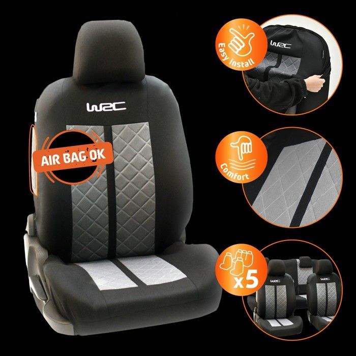 WRC set of front and rear seat covers 2/3-1/3 Racing - car seat cover