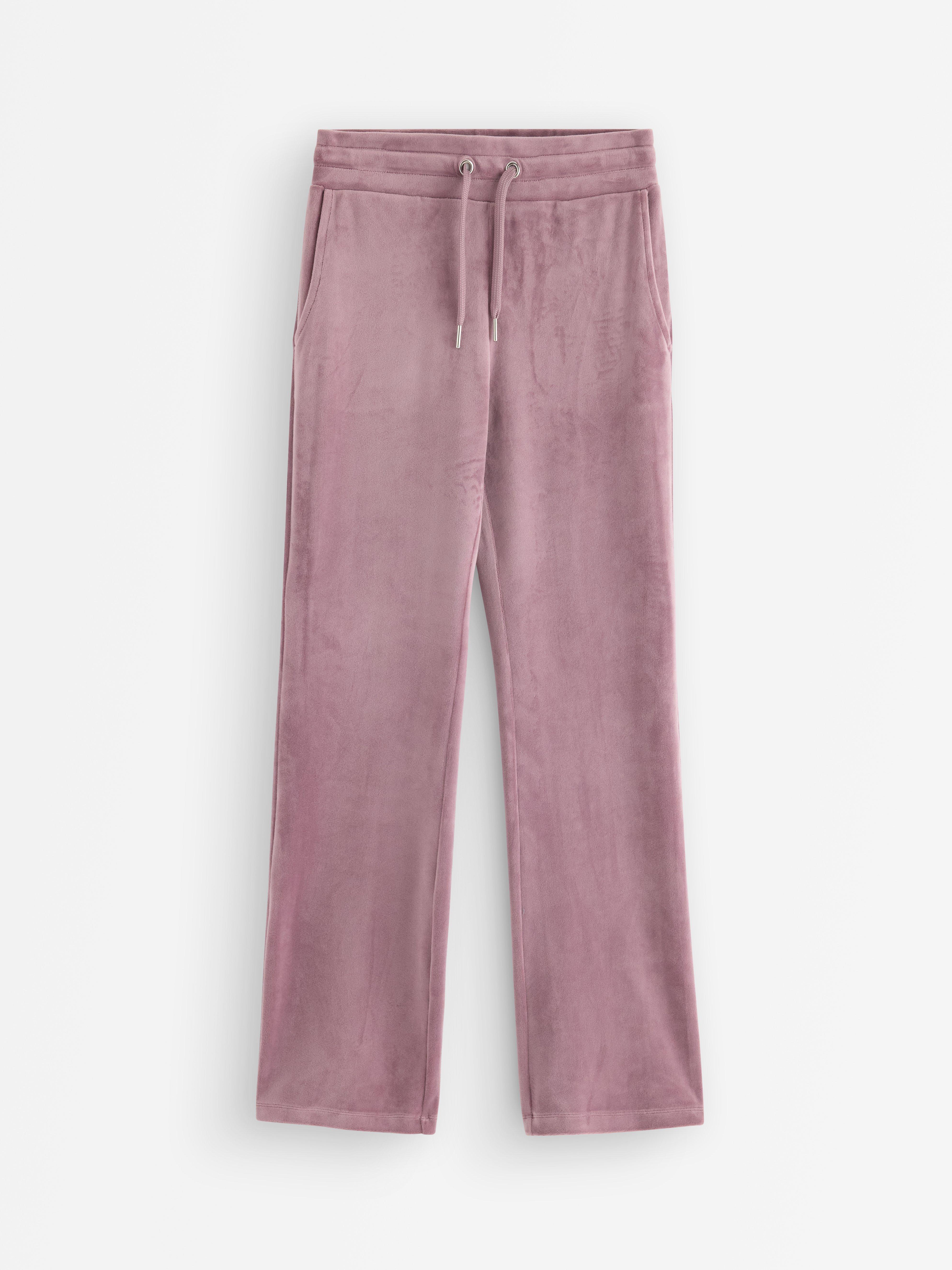 Utsvängda byxor i velour lilac