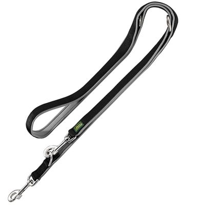 Smycz neoprenowa HUNTER – czarno-szara