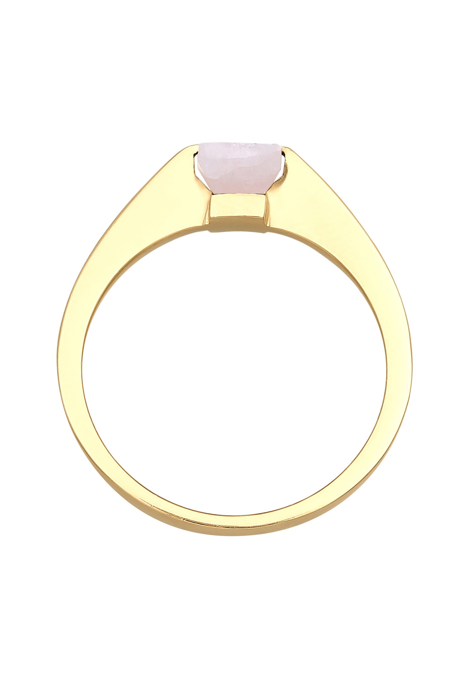 Elli PREMIUM Femme carré solitaire avec pierre précieuse de quartz en argent sterling 925 plaqué or