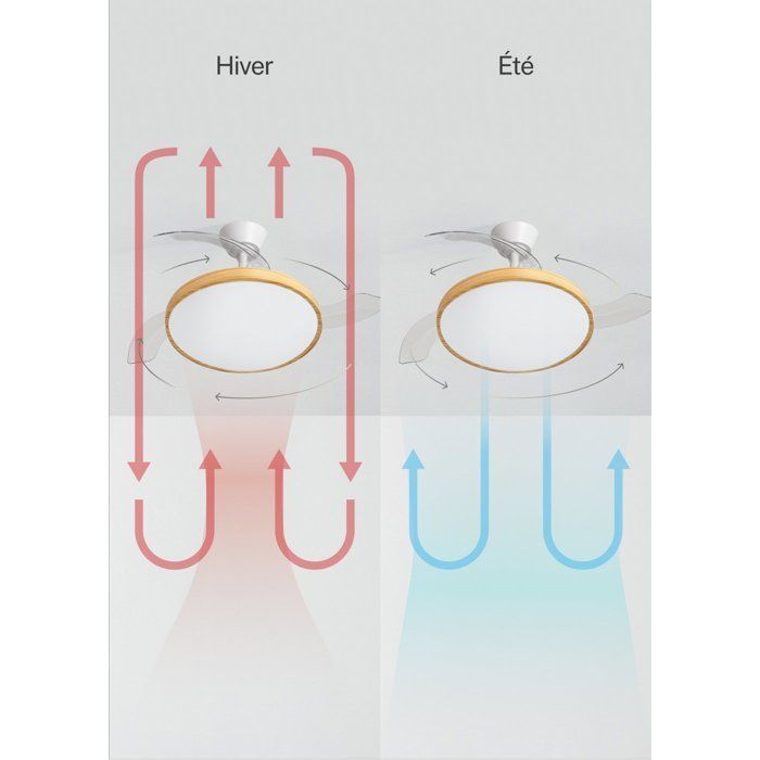 Ventilatore da soffitto - Create - WIND CLEAR STUDIO - Silenzioso - Pale retrattili - LED