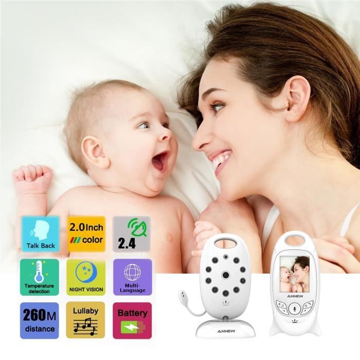 Annew Wireless Baby Monitor Camera for Newborns and Children, 2” LCD Screen, Night Vision, Temperature Sensor