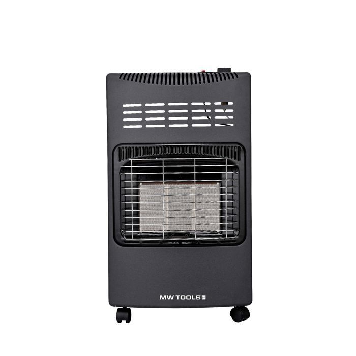 Calentador radiante de gas infrarrojo portátil MW Tools WG15I de 4200 vatios con potencia ajustable.