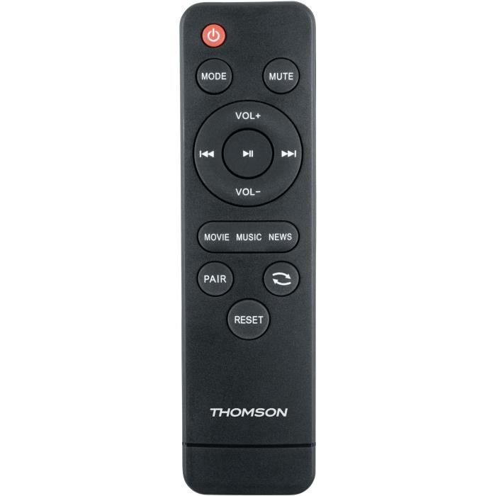 Barra de sonido THOMSON - Negra - Bluetooth 5.3, 120 W, entrada de TV ARC/CEC, USB, ecualizador, control remoto, fuente de alimentación de 230 V