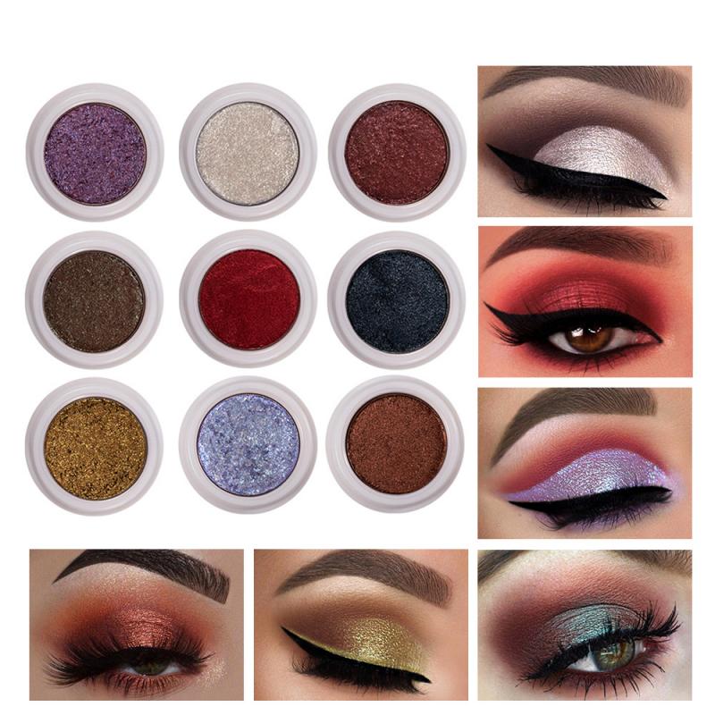 12 kleuren pigment glitter oogschaduw, langdurige oogschaduw, aan te brengen met één vingertop, trendy metallic oogmake-up, waterdicht.