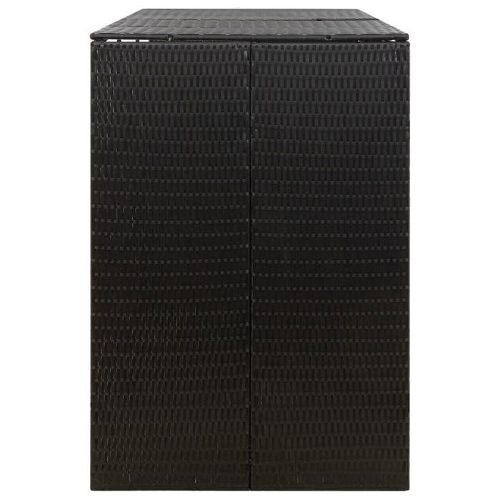 BEST SELLER Abri pour poubelle triple Noir 207x80x117 cm Résine tressée - Cache-conteneurs à déchets - 7162979