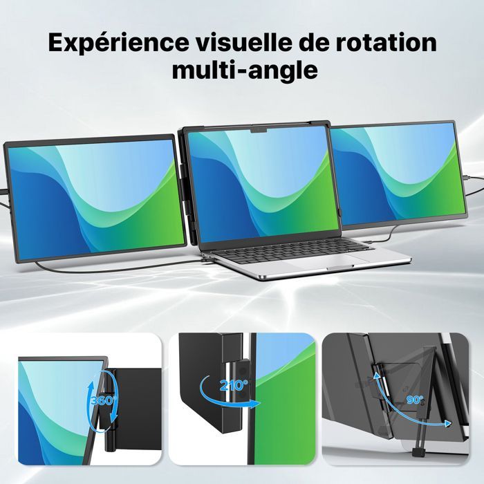 UPERFECT 14-Zoll-Dual-Screen-Tragbarer Monitor (links und rechts), 1400P QHD, 100 % sRBG, Kontrastverhältnis 1200:1