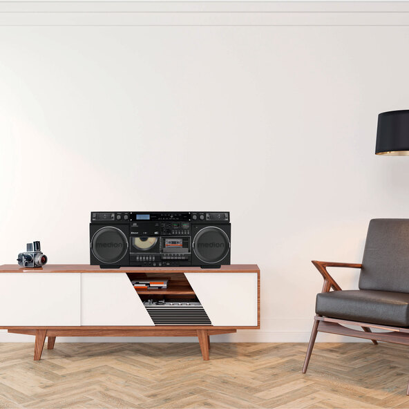 Ρετρό-Boombox, schwarz P66538