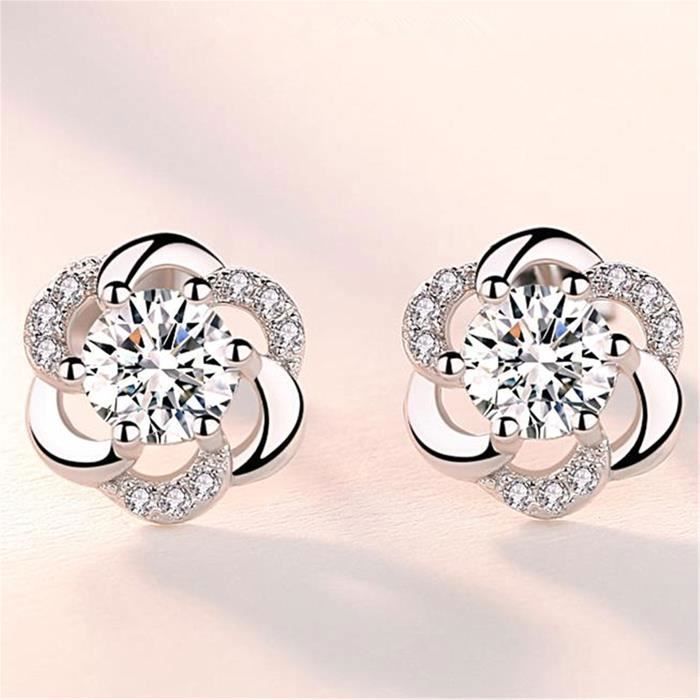 Oorbellen - Zilver - Narcis en Klaver - Kubieke Zirkonia - 925/1000 - Dames