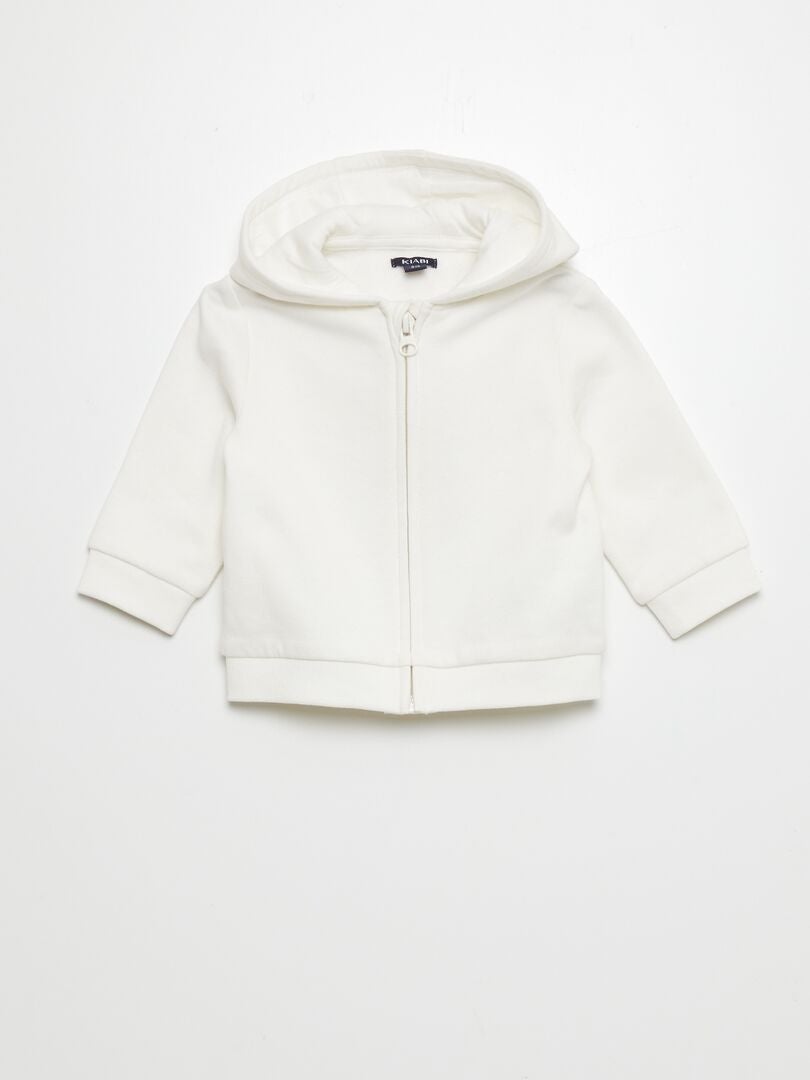 Trui met ritssluiting van fleece - WIT