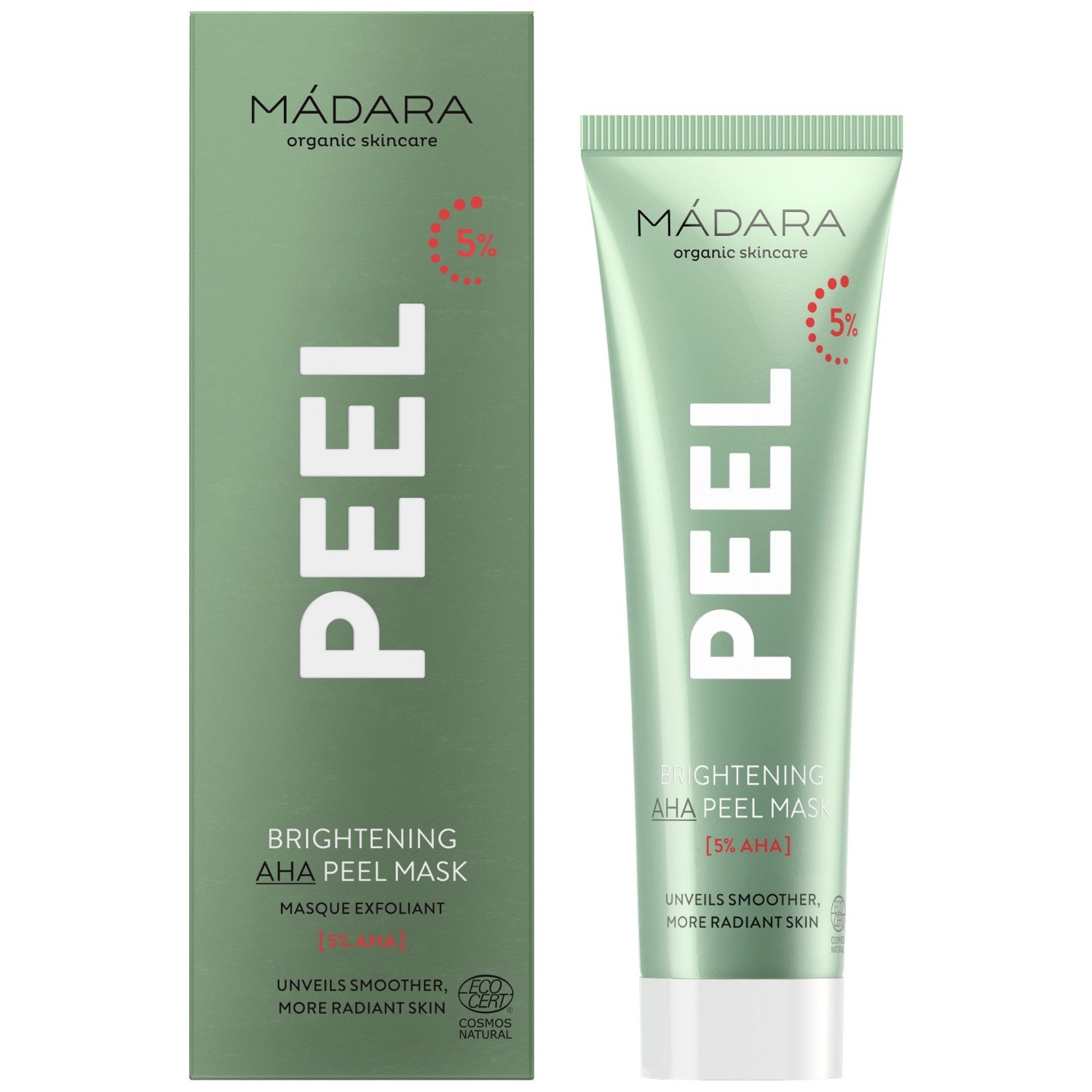 MÁDARA piling maska za lice s AHA ekstraktom kose za blistav ten – 60 ml