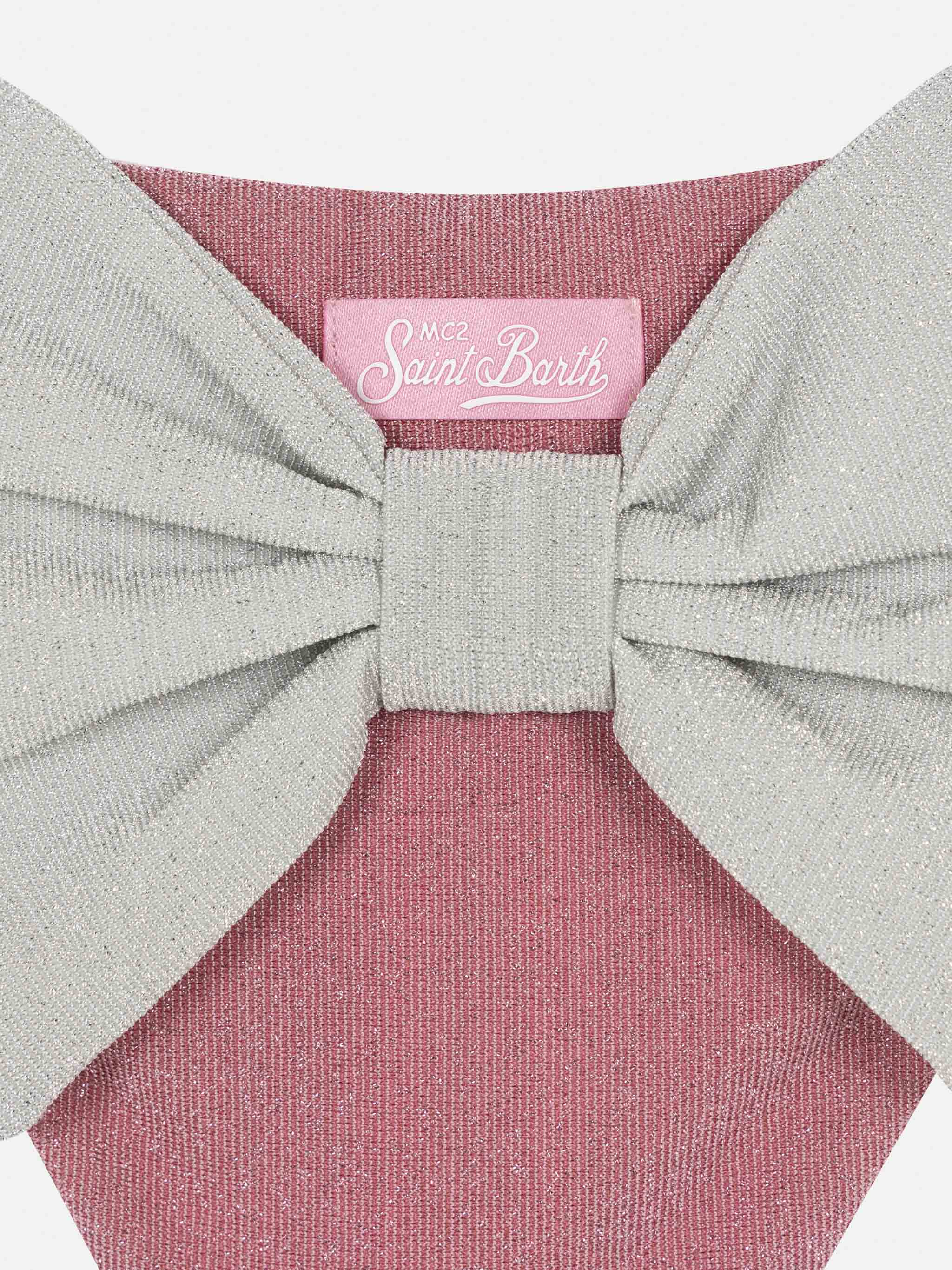 Madame Pink lurex zwembroekje met strik