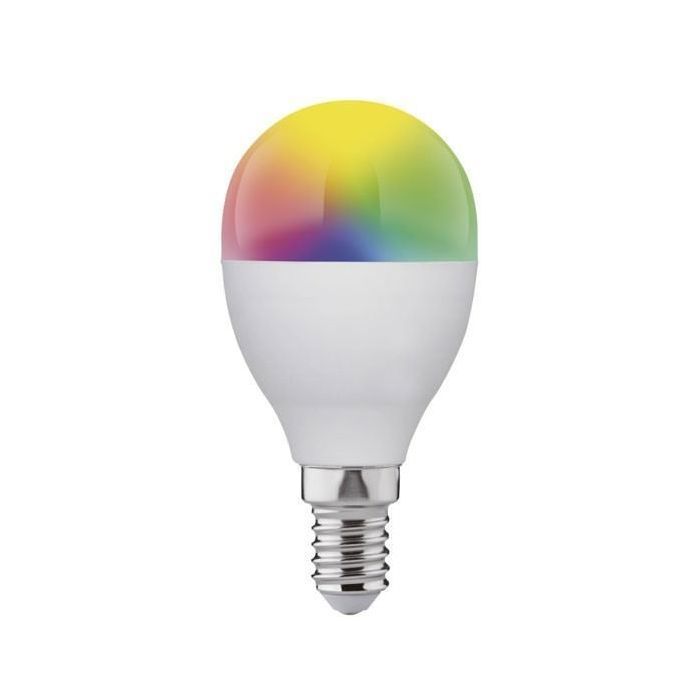Tuya E14 RGB 470 lm Smart Spherical LED Bulb, 40W Equivalent, White & Color Dimmable, Wi-Fi