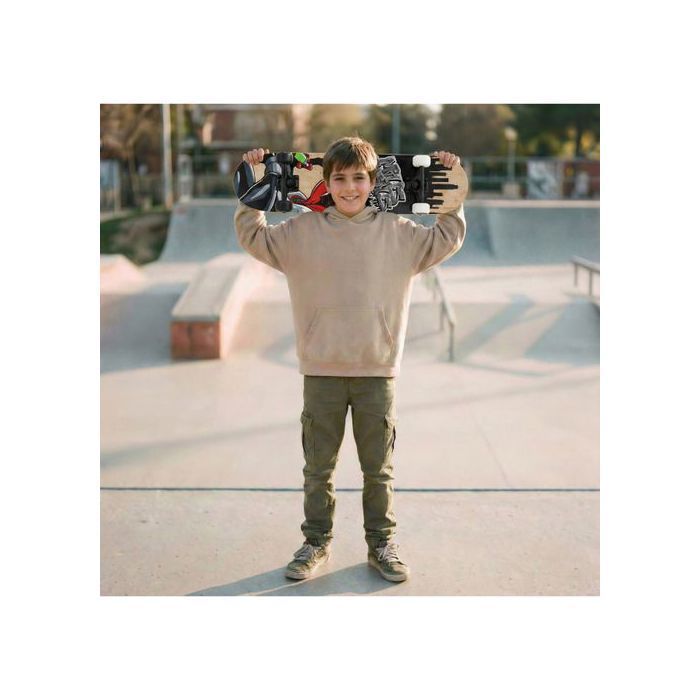 Spider-Man Miles Morales treskateboard for tenåringer, stort 79 cm, sklisikkert dekk, stabilt opptil 100 kg