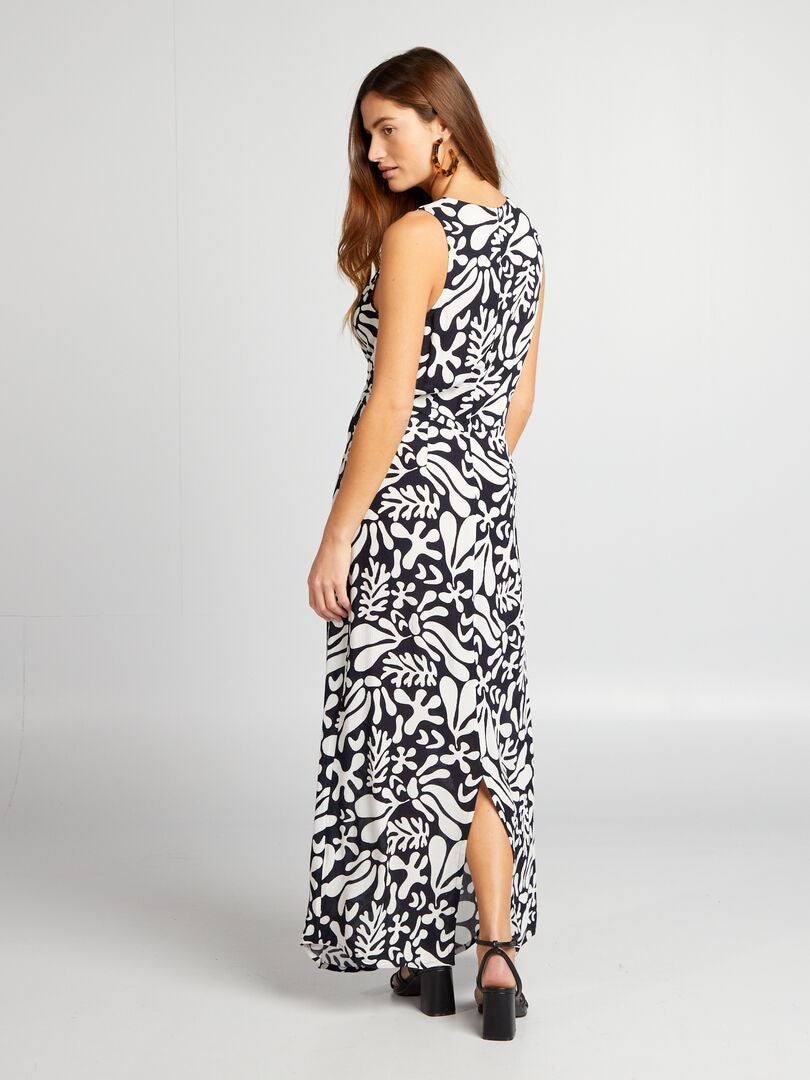 Vestido largo con detalles trenzados - AZUL