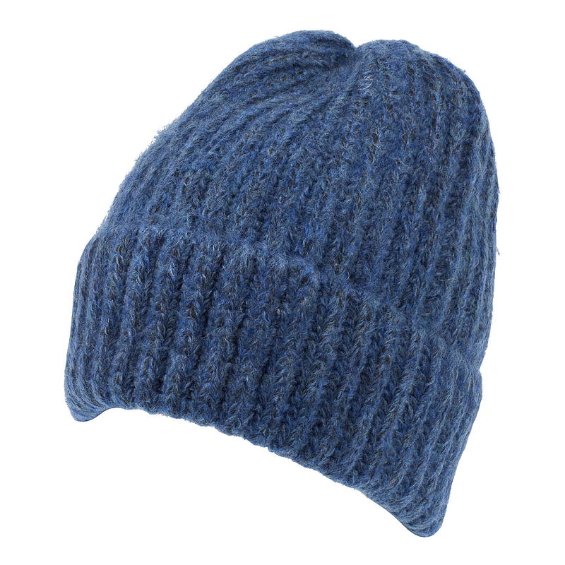 Hoed met mohairlook, denimblauw