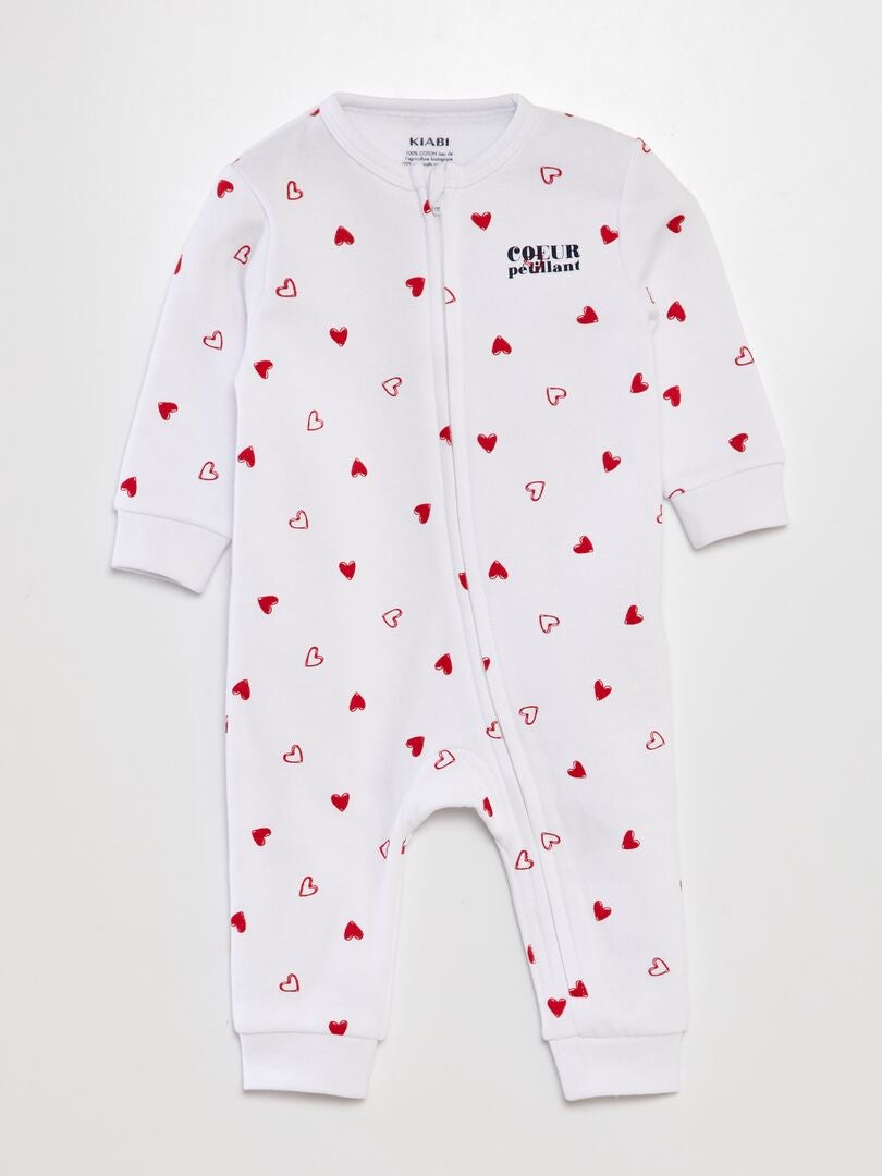 Mono largo y cálido con estampado de amor - BLANCO