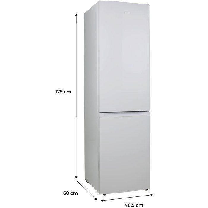 Réfrigérateur combiné - CONTINENTAL EDISON - CEFC225NFS - 225L - Total No Frost(Sans givre) - L48,5 x P60 x H175 cm-Classe E -Silver