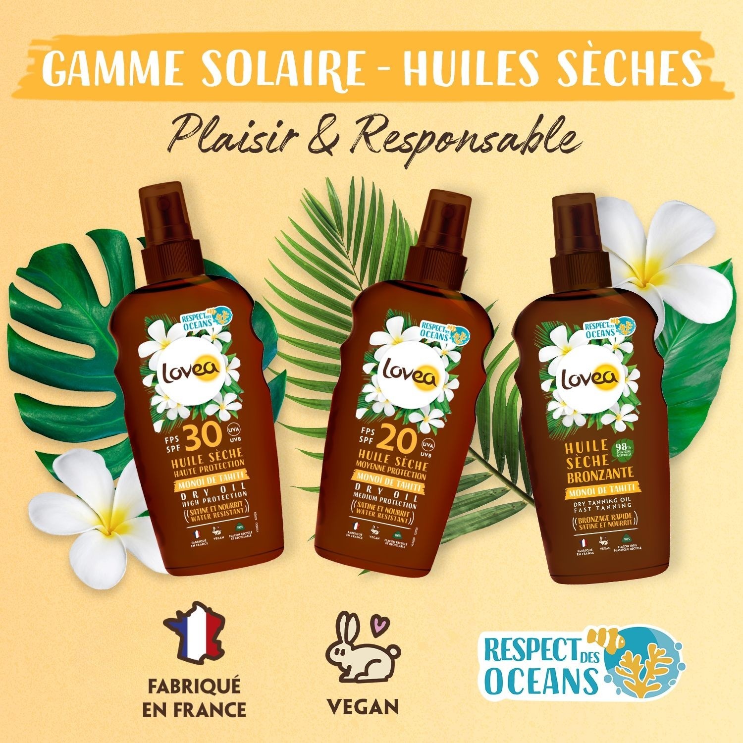 Lovea Huile Sèche FPS 30 Haute Protection Monoï de Tahiti