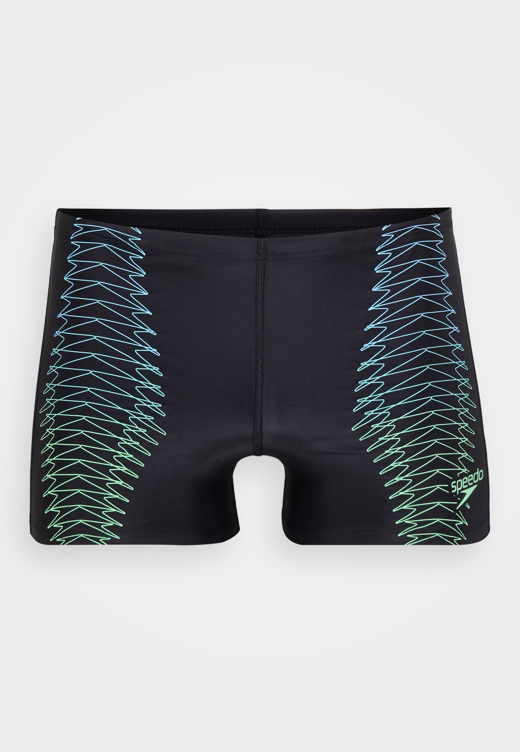 Speedo MENS TECH PRINT AQUASHORT - Badeshorts - black/alfalfa green