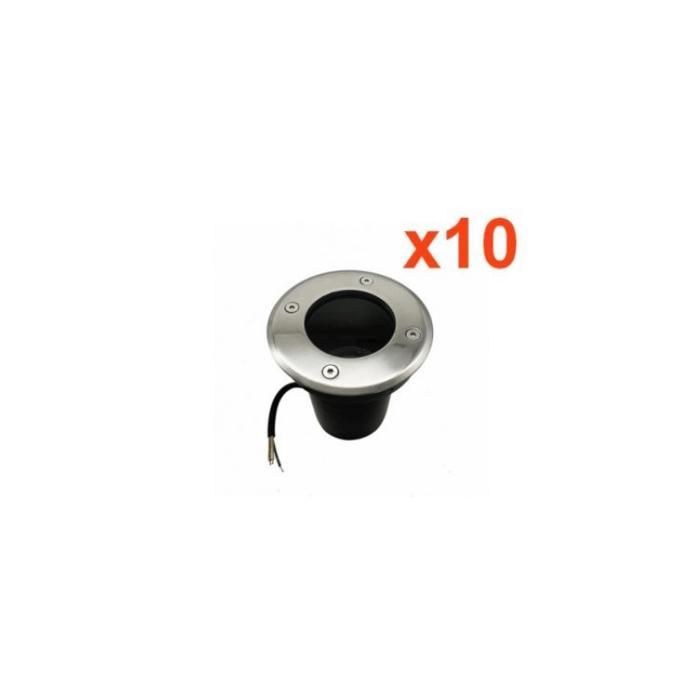 Refletor LED embutido para exterior, compatível com lâmpadas GU10 (pacote com 10) - SILAMP