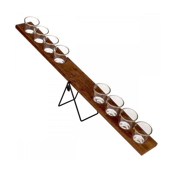 Jogo de gangorra de madeira para beber com 8 copos de dose