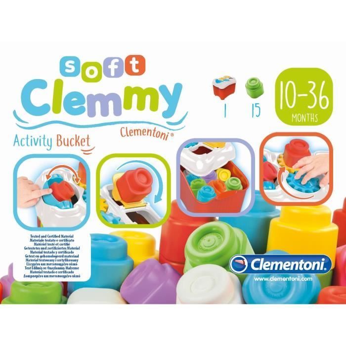 Juguete de actividades Clemmy - Clementoni - Cesta con 15 cubos y actividades mecánicas