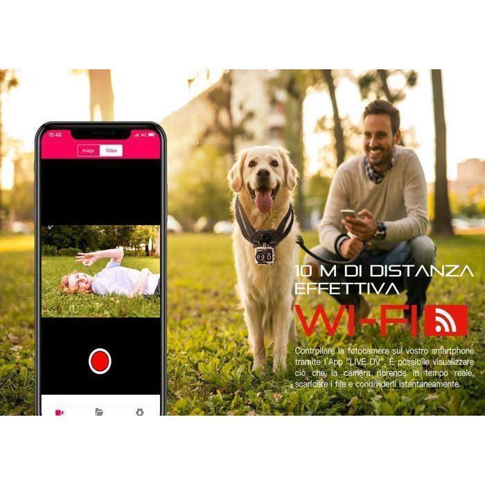 Caméra Sport,Action Cam 4K 20MP WiFi avec Microphone extérieur Appareil Photo sous l'eau 40m Caméscope étanche 170 ° Camera