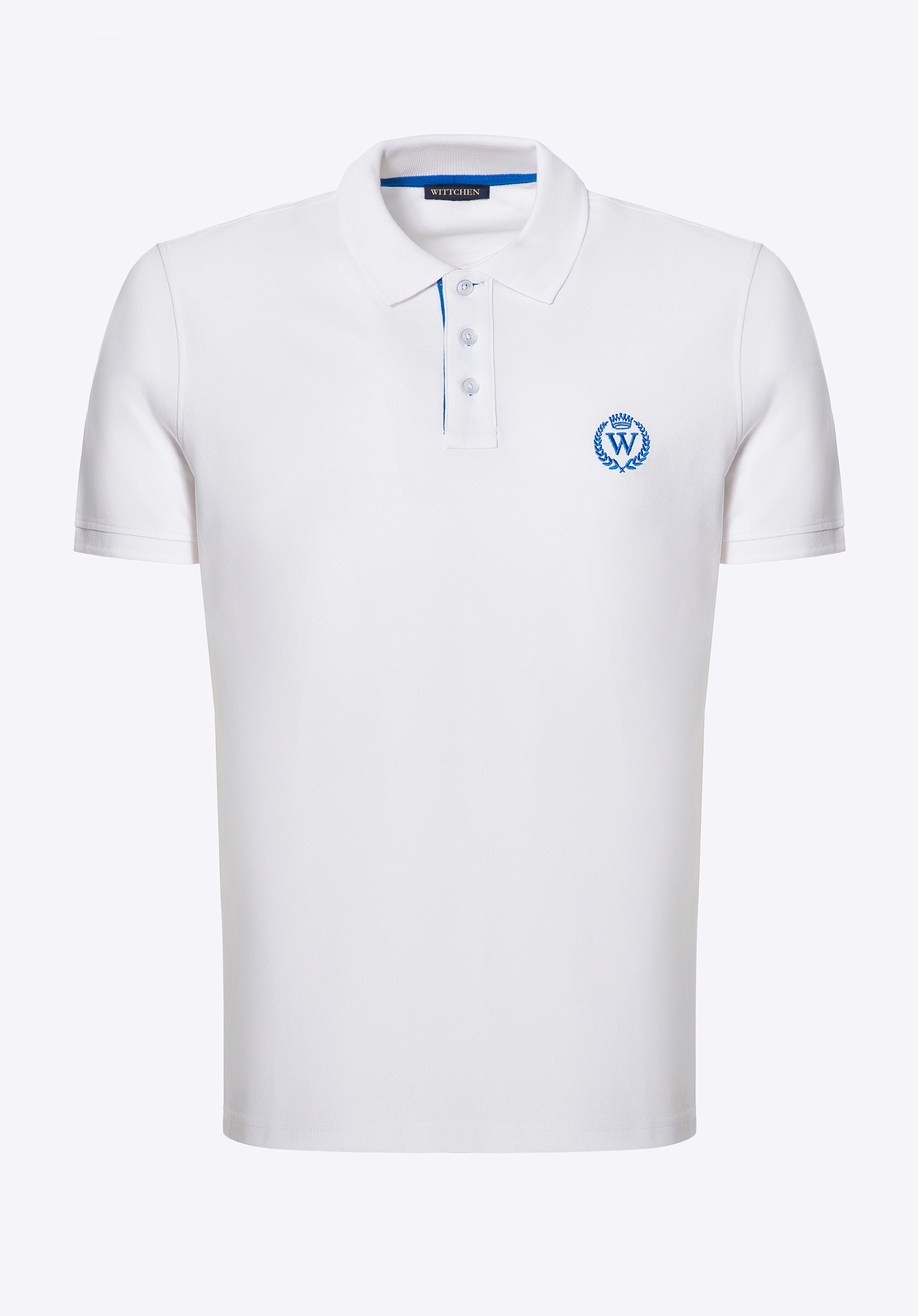 Koszulka polo męska bawełniana z kolorowym logo biała