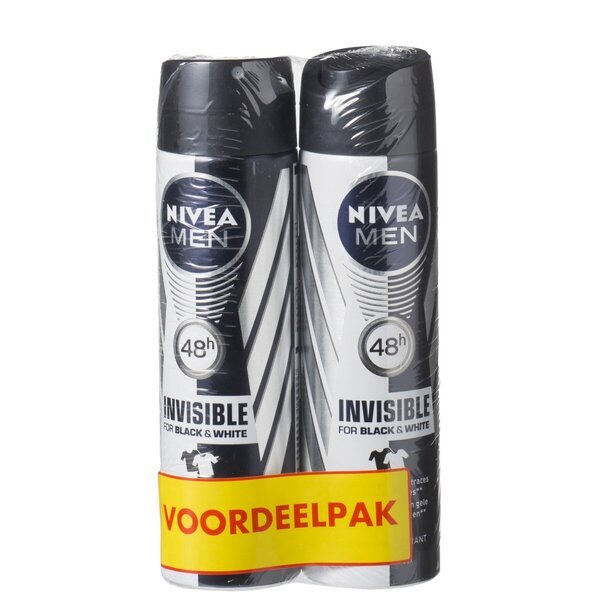 NIVEA Men Invisible For Black & White дезодоранс спреј<br>2 x 150ml