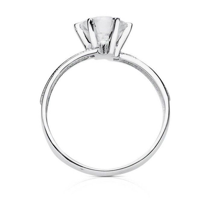 solitaire en or blanc 18 carats et zircon