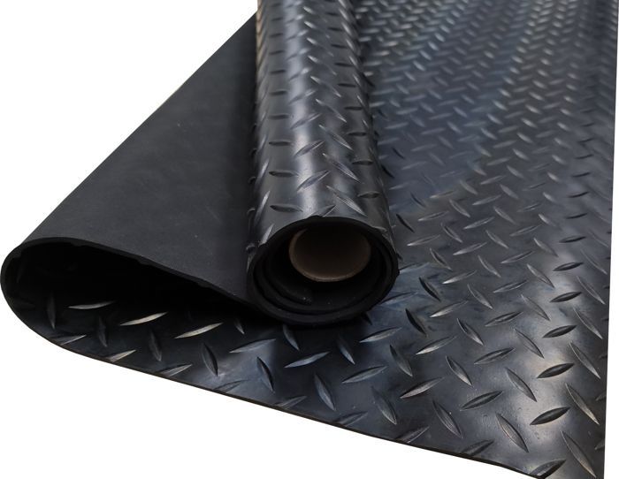 Pavimento in PVC | 140x100 cm | Nero scanalato | Spessore 3 mm | 100% PVC