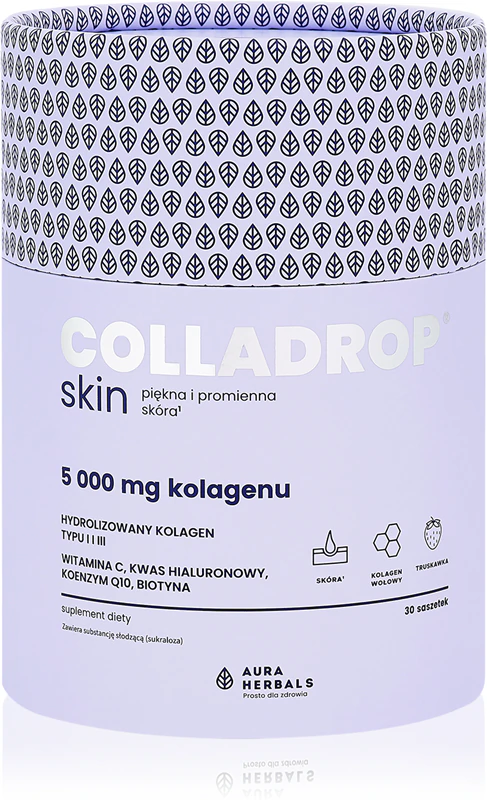 Aura Herbals Colladrop Skin Collagen 5000 mg kolagénu Výživový doplnok pre dokonalú pleť, vlasy a nechty