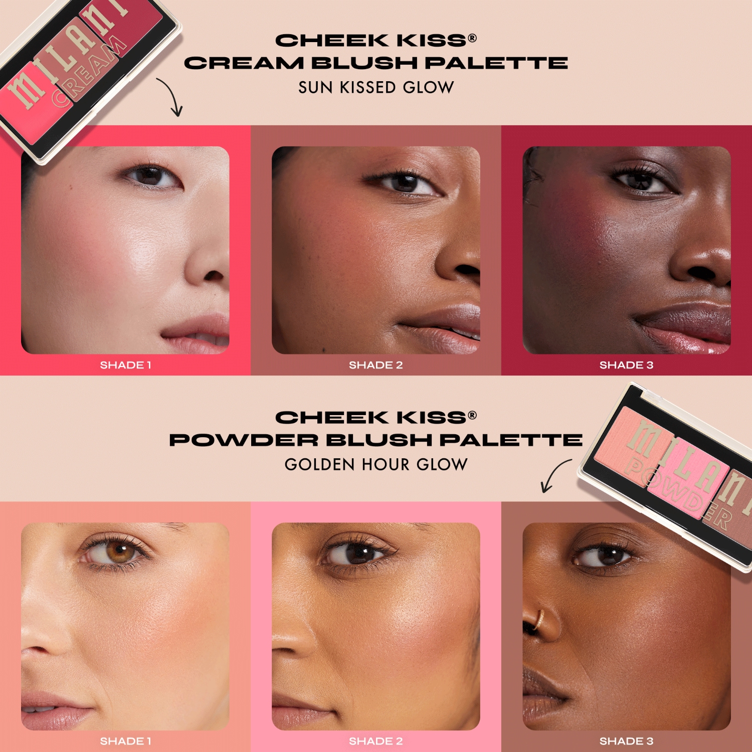 Milani Powder Cheek Kiss Blush Palette - 7,5 g