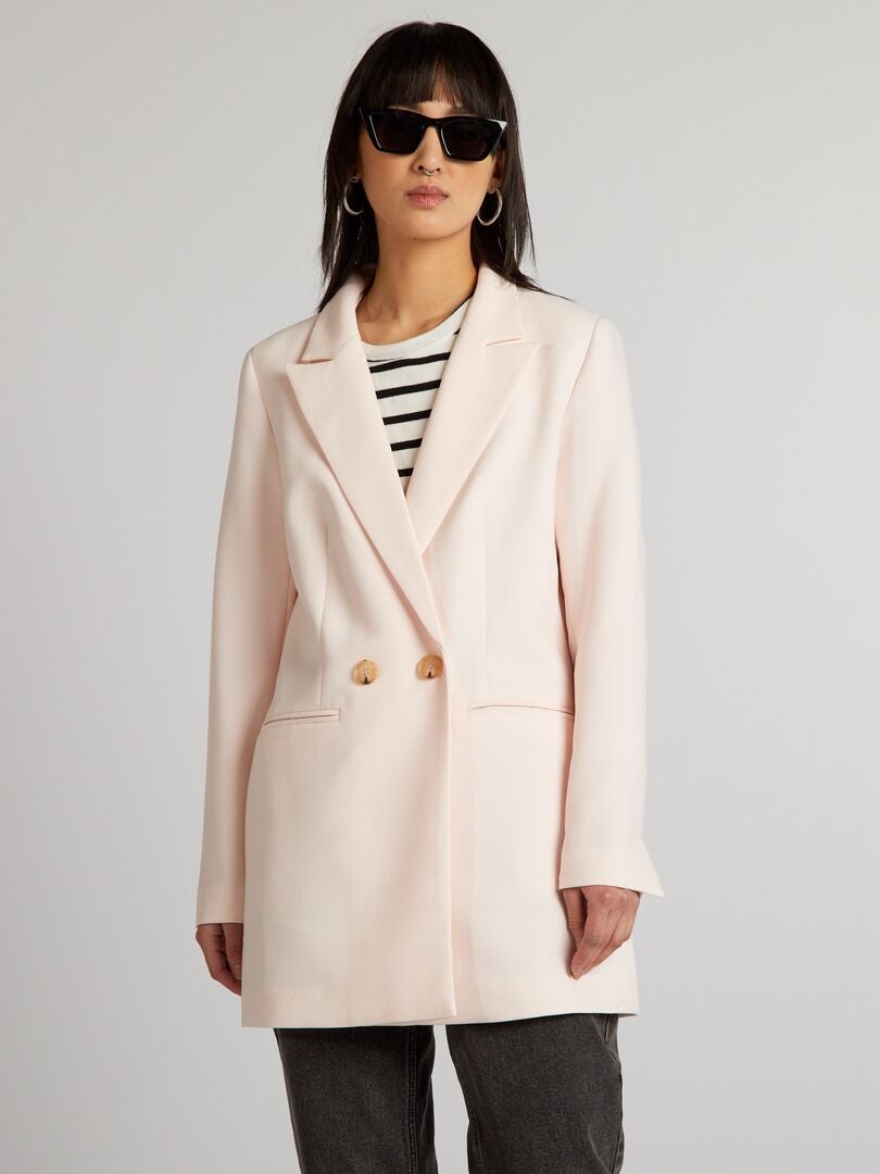 Lange colbertjas - ROZE